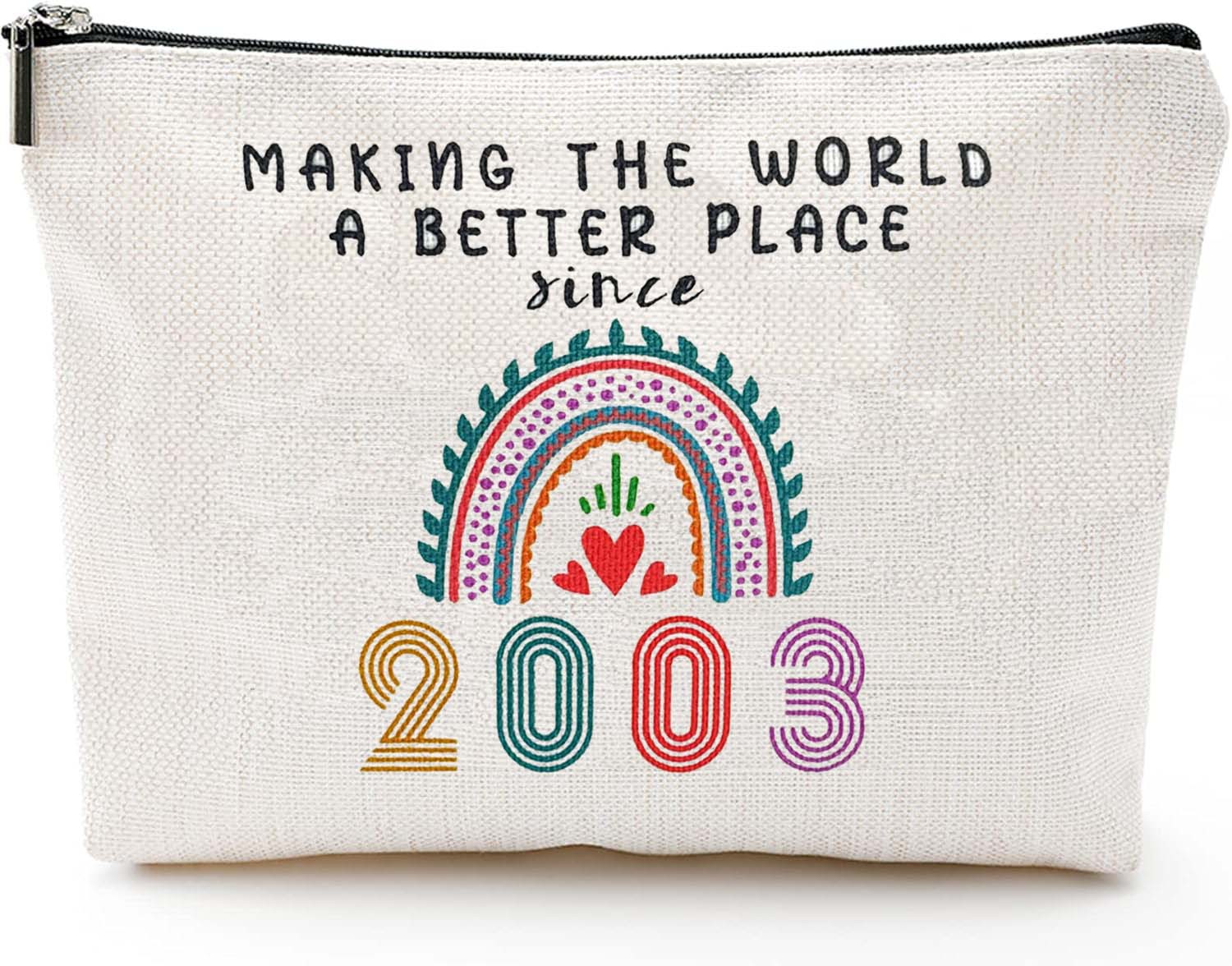 Transfronterizo Amazon explosivo cumpleaños impresión doble cara bolsa de maquillaje bolsa de almacenamiento bolsa de cremallera multifuncional para mujeres