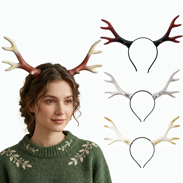 Halloween cos Props Antler Headband Sika Deer Headband Halloween Headdress cosplay Antler Stage Props