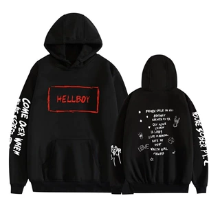 外贸速卖通欧美潮流潮牌Lil Peep街头连帽圆领卫衣带帽衫男装卫衣