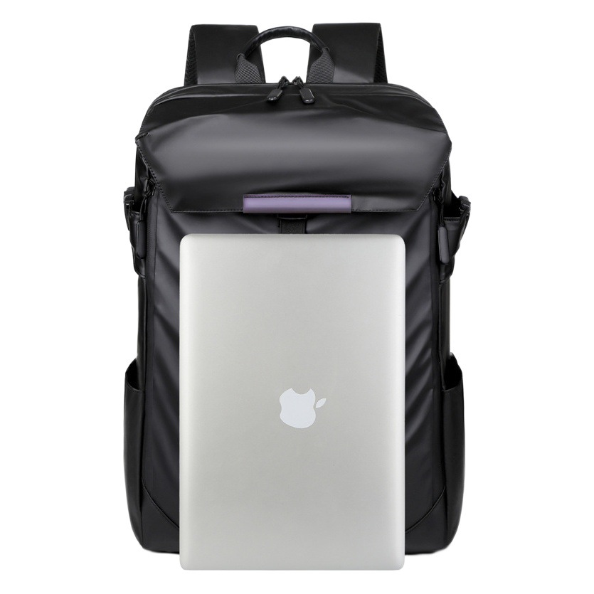 Trendy cool waterproof leather backpack burden-reducing large capacity travel business backpack commuter backpack riding backpack