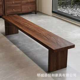 老榆木长条凳家用换鞋凳实木长板凳商场休闲凳简约餐桌长板凳木凳