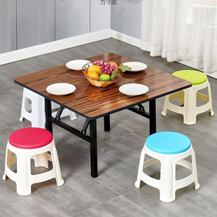 Folding Table Dining Table Home Dining Table Round Outdoor Low Table Street Stall Dining Table Small Square Table Portable Floor Table