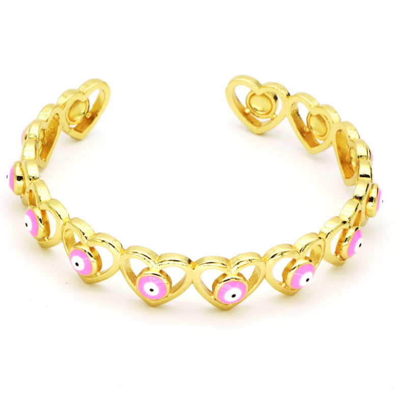 Simple Style Heart Shape Copper Hollow Out Bangle 1 Piece