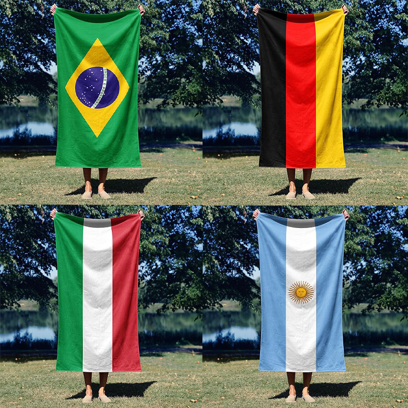 Cross-Border Hot-Selling Microfiber Polyester Beach Towel with Digital Single-Sided Printing, Adult Towel, Absorbent Large Bath Towel