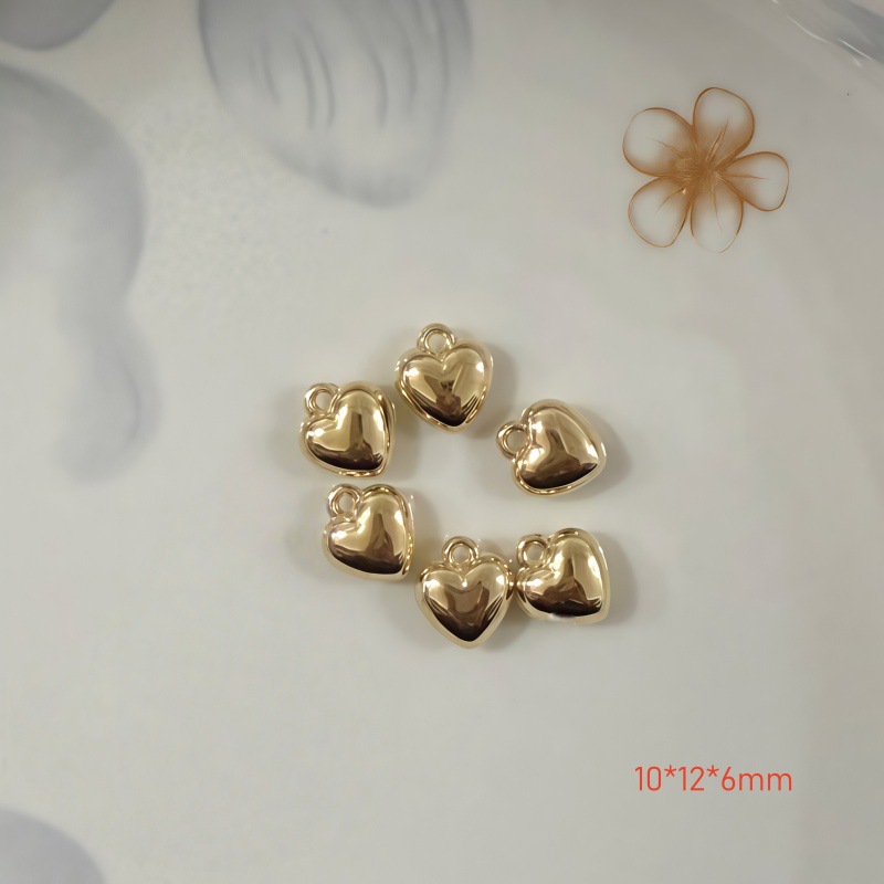 Chapado en oro y plata para proteger el color de la superficie brillante de acrílico melocotón amado colgante en forma de corazón pulsera manual collar de clavícula juguete DIY image 27