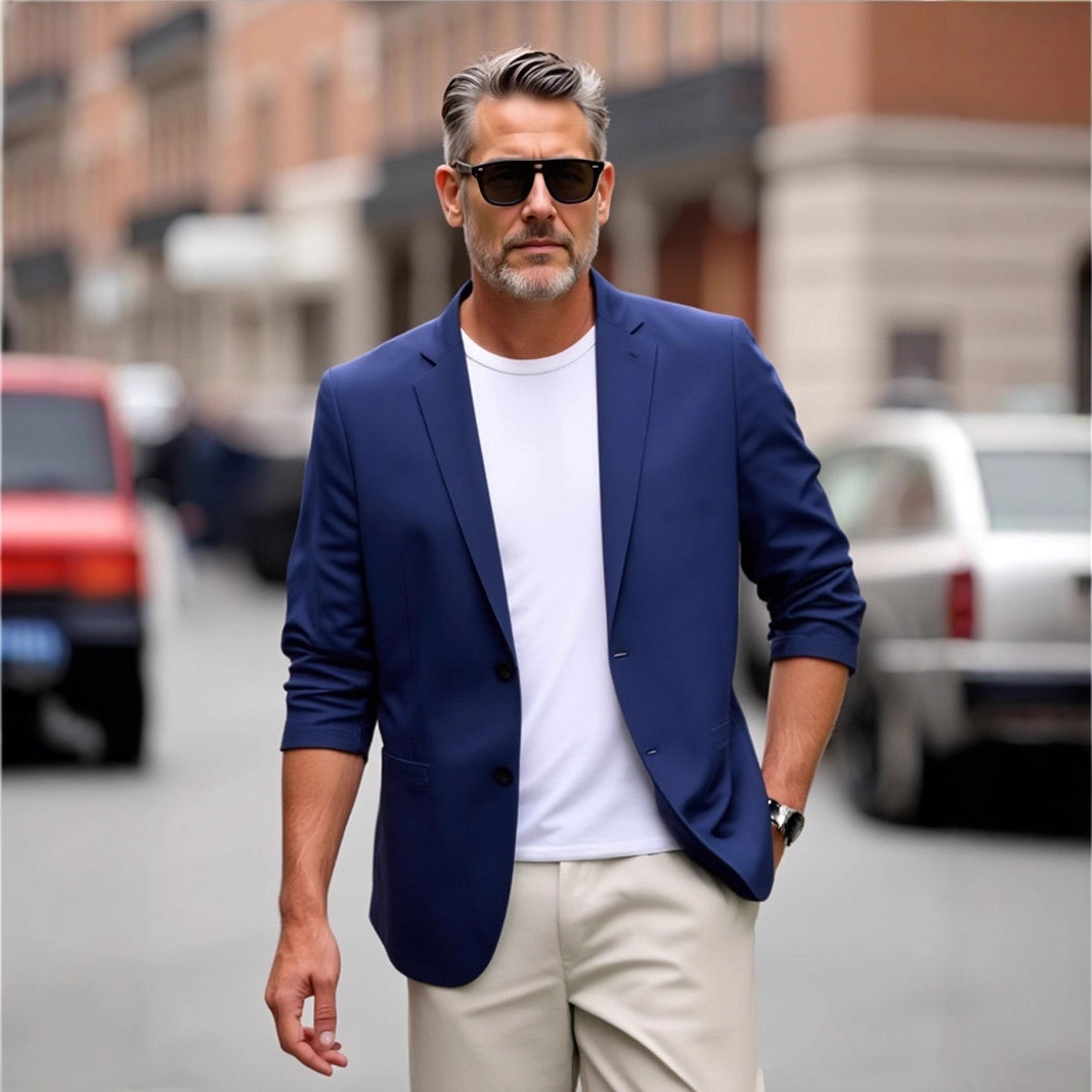 2026 Cross-Border Amazon Suit Jacket Men's Spring and Autum Thin Single Suit Top Windbreaker Thin Casual Suit Men