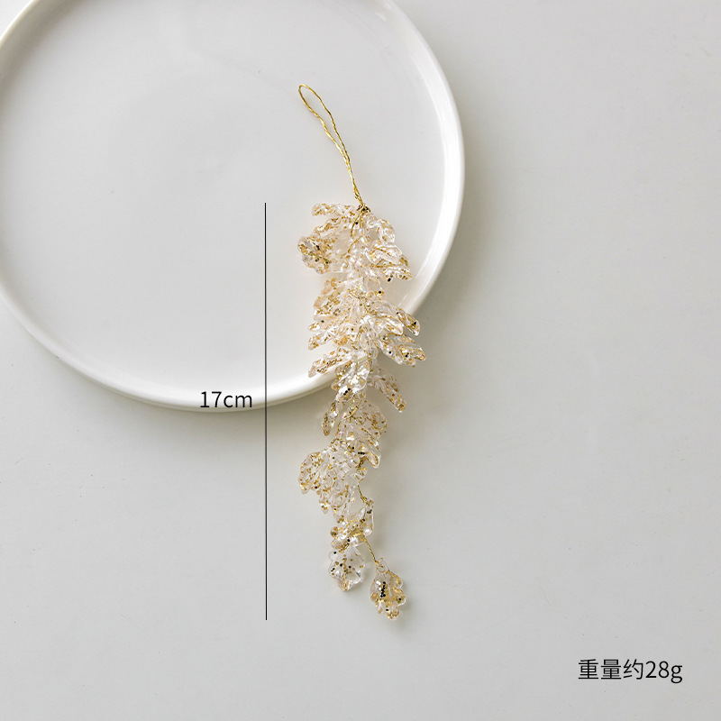 NUCHI跨境创意亚克力闪粉圣诞节装饰挂件圣诞树叶圣诞树装饰品|undefined