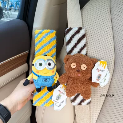 Sürətlər qutusu və əl tormozu başlıqları: for Female Friends New Car - striped-shoulder-pads-officially-licensed-bob-timmy-bear-set-of-two