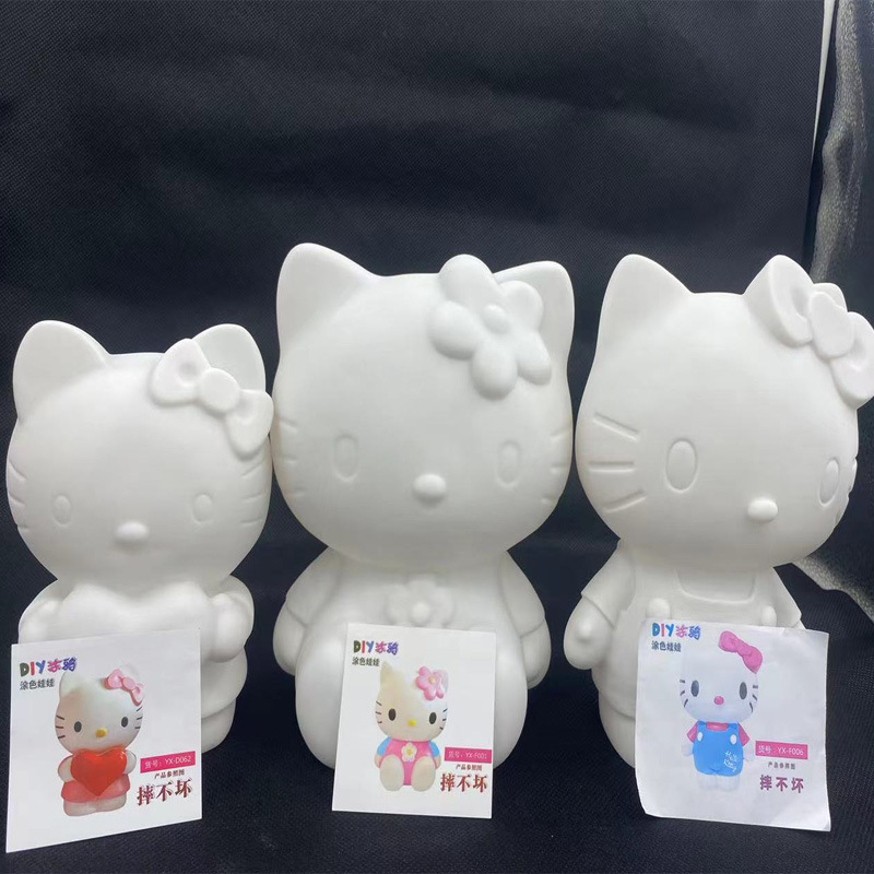 Children's Parkour Paintable Unbreakable Colored Dolls Enamel Coloring White Blank DIY Handmade Savings Bank Student Gift