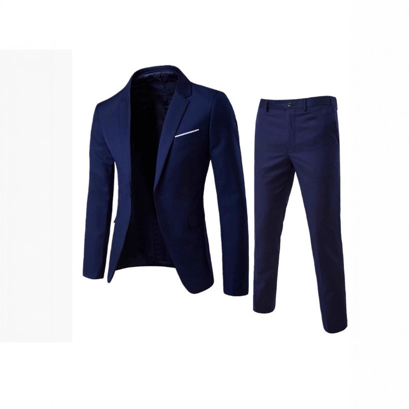 Cross-Border Foreign Trade Men's Casual Suit Set Wedding Groom Groomsman Suit Fashion Single-Button Suit Jacket Men's Clothing Cross-Border Foreign Trade Men's Casual Suit Set Wedding Groom Groomsman Suit Fashion Single-Button Suit Jacket Men's Clothing
