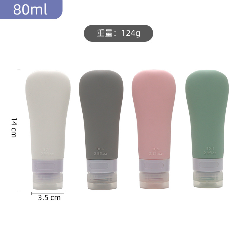 Botella dispensadora de silicona para cosméticos portátil en forma de dama, juego de viaje, botella de almacenamiento de cosméticos impermeable y a prueba de fugas de calidad alimentaria