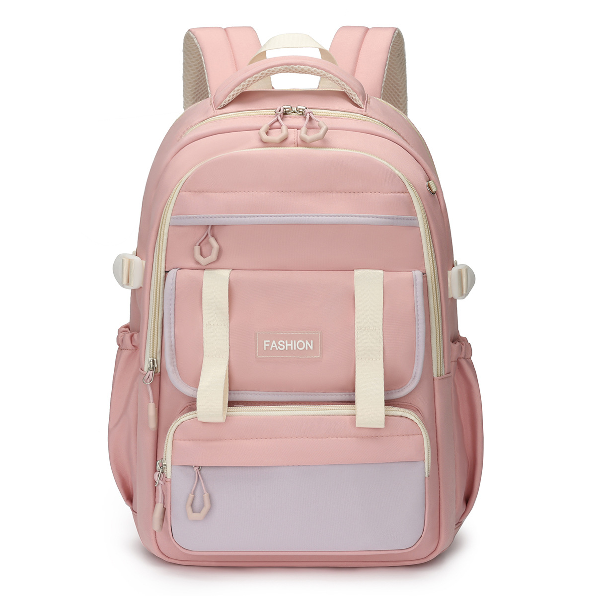 Mochila escolar 2024 mochila de estilo nuevo todo fósforo ocio para estudiantes de secundaria y preparatoria Mochila de viaje de color de contraste simple y de gran capacidad