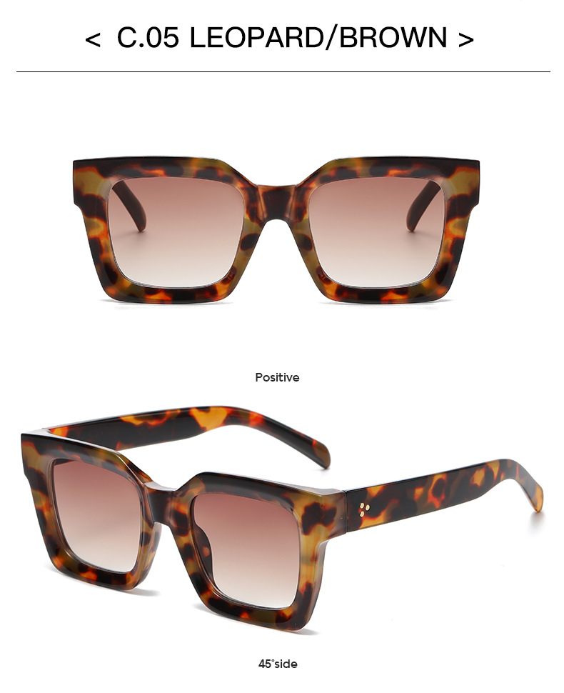 45g Weight Full Frame Glasses Structure Sunglasses Classification Ac, UV400 Protection Lens Material Square Glasses Style Travel, Fishing Occasion Solid Color Pattern All Seasons Season Women's Gender Basic, Lady Style Basic Lady Solid Color Ac UV400 Protection Square Full Frame Women's Sunglasses 10