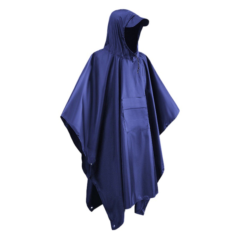 Comercio exterior impermeable al aire libre tres en uno poncho 210T poliéster PU viaje senderismo capa montañismo pesca capa impermeable