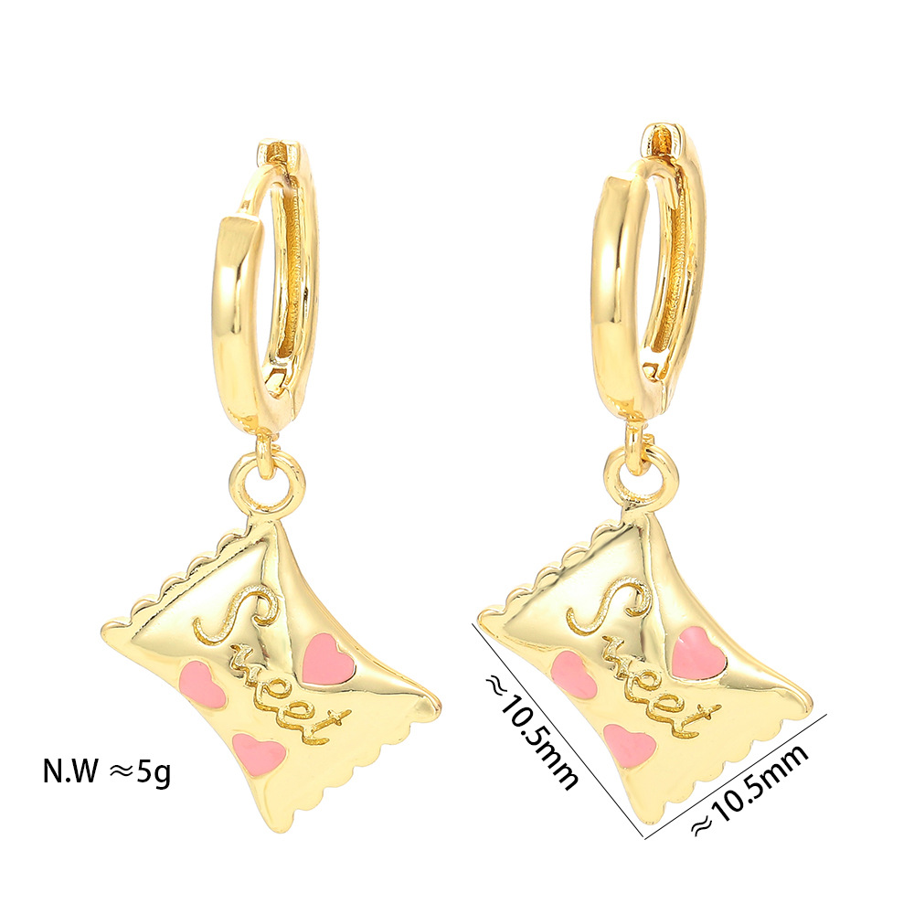 Fashion Style Retro Color Dripping Candy Bag Earrings Wholesale Nihaojewelry