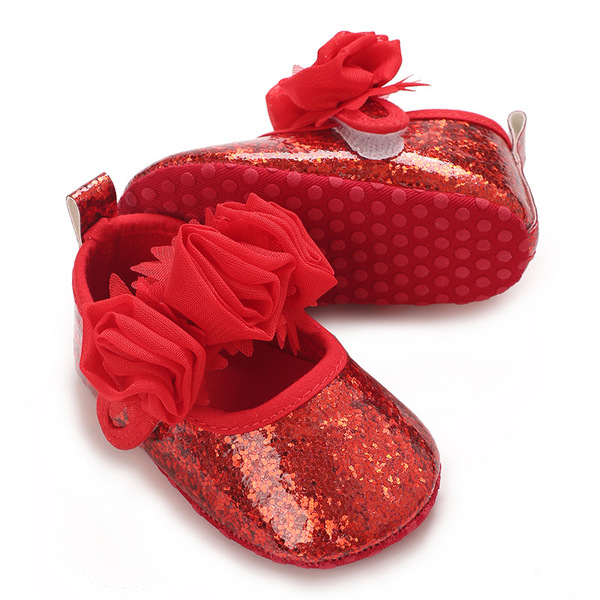 0-18 months baby cute soft sole flower decorated PU leather flat…