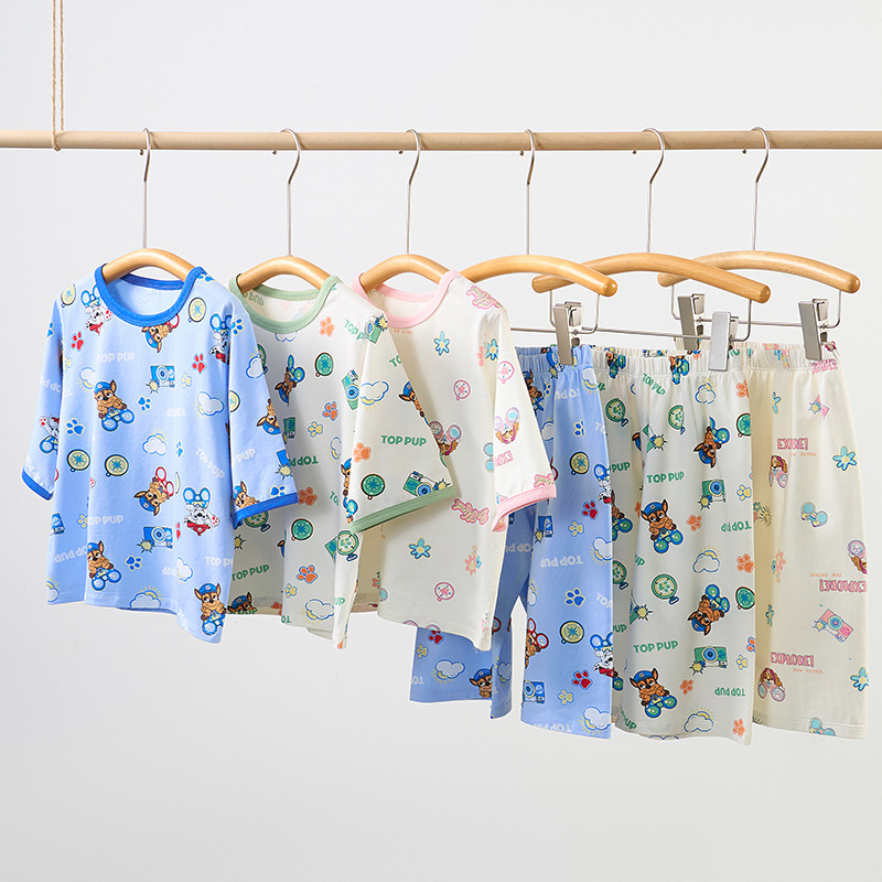 Paw Patrol Children's Pajamas Baby Home Clothes Set Summer Lightweight Cotton Pajamas Boys' Pajamas
