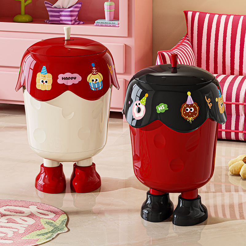 Strawberry-shaped trash can, stylish and cute design, suitable for living rooms, bedrooms, kitchens, and bathrooms; available for wholesale Strawberry-shaped trash can, stylish and cute design, suitable for living rooms, bedrooms, kitchens, and bathrooms; available for wholesale