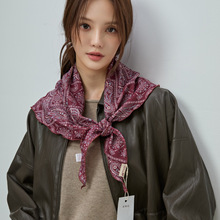 韓系復古碎花腰果三角巾裝飾領巾圍巾女屁簾披肩絲巾搭襯衫多功能