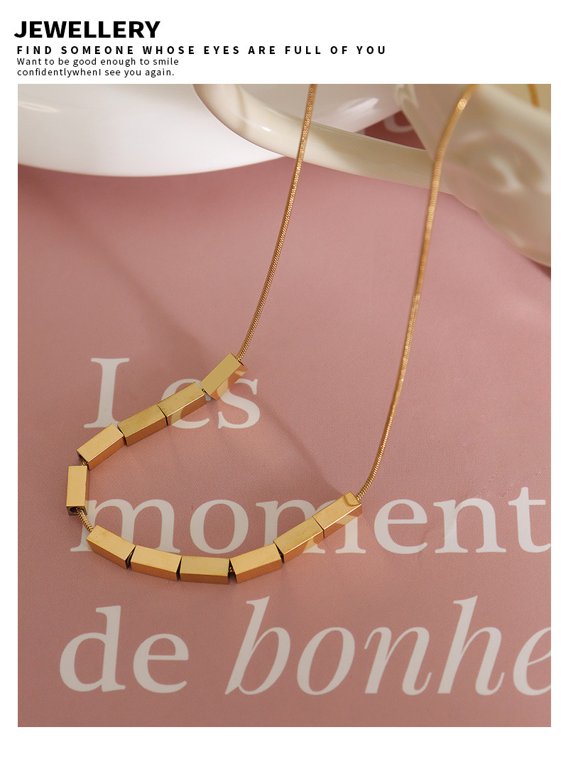 Simple Style Rectangle Titanium Steel Necklace Plating Stainless Steel Necklaces