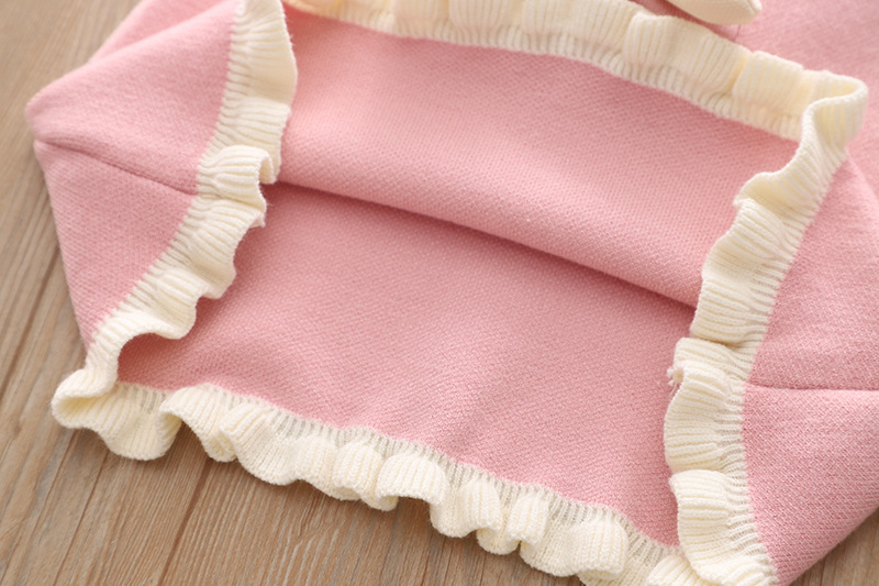 Coniglio cartone animato per bambina finto 2 pezzi di lana autunno inverno, abito da principessa lavorato a maglia elegante e carino per bambina_voghion.com