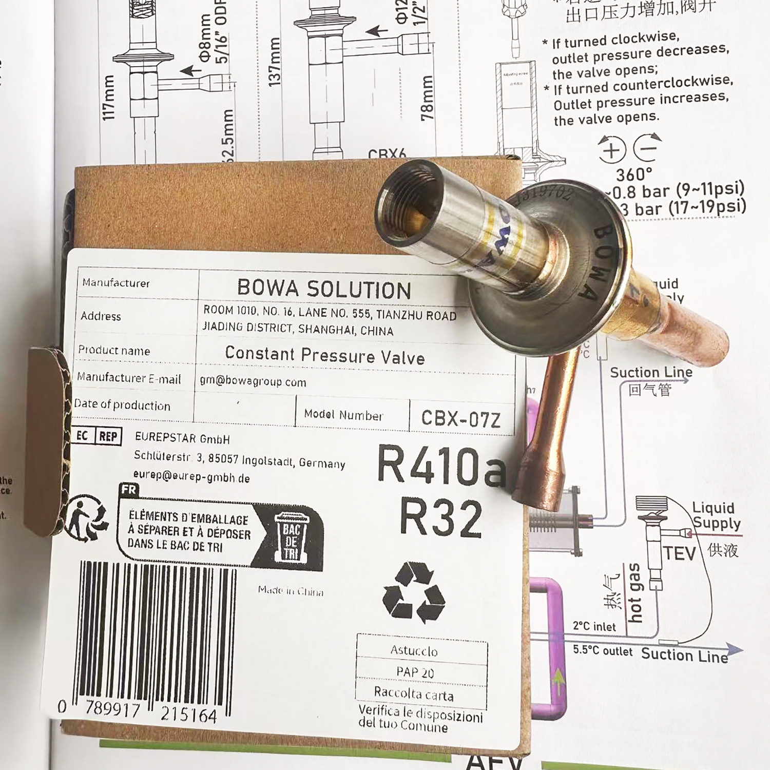 自动膨胀阀相当于节流毛细管长度可调, 阀口相当于管径(不可调)