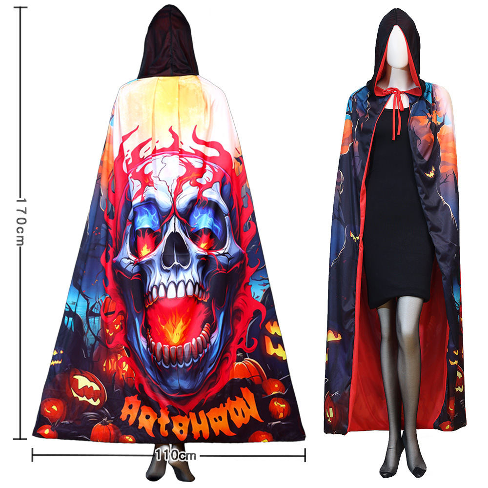 불꽃 해골 망토-대형