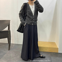 衣号自制羊驼拉毛工艺撞色假两件上衣外套韩国针织女纯色毛衣韩系