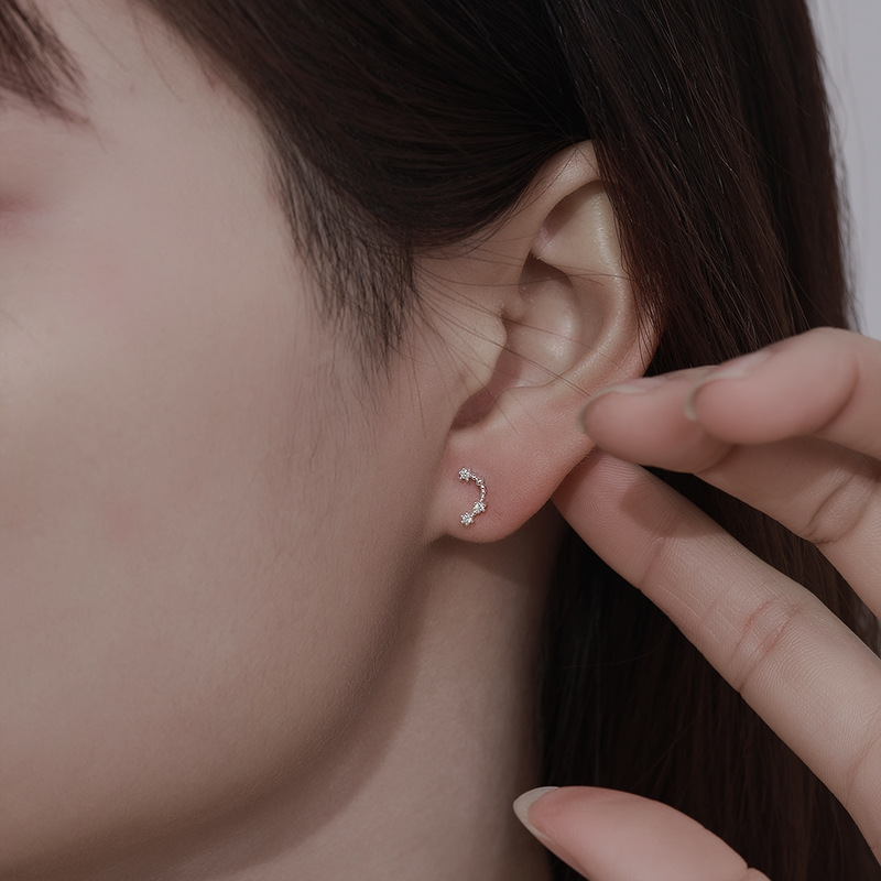6g Weight Earrings Event & Party Supplies Rhinestones Inlay Material Ear Studs Classification 1 Pair Quantity Holiday Occasion 925 Sterling Silver Material Constellation Pattern Women'S Gender Fashion Style 1 Pair 925 Sterling Silver Rhinestones Constellation Ear Studs 10