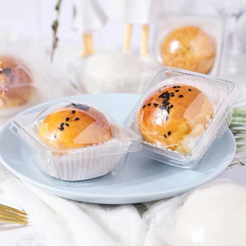 加厚带盖方形蛋黄酥包装盒透明塑料蛋黄酥盒子批发蛋糕盒包装吸塑