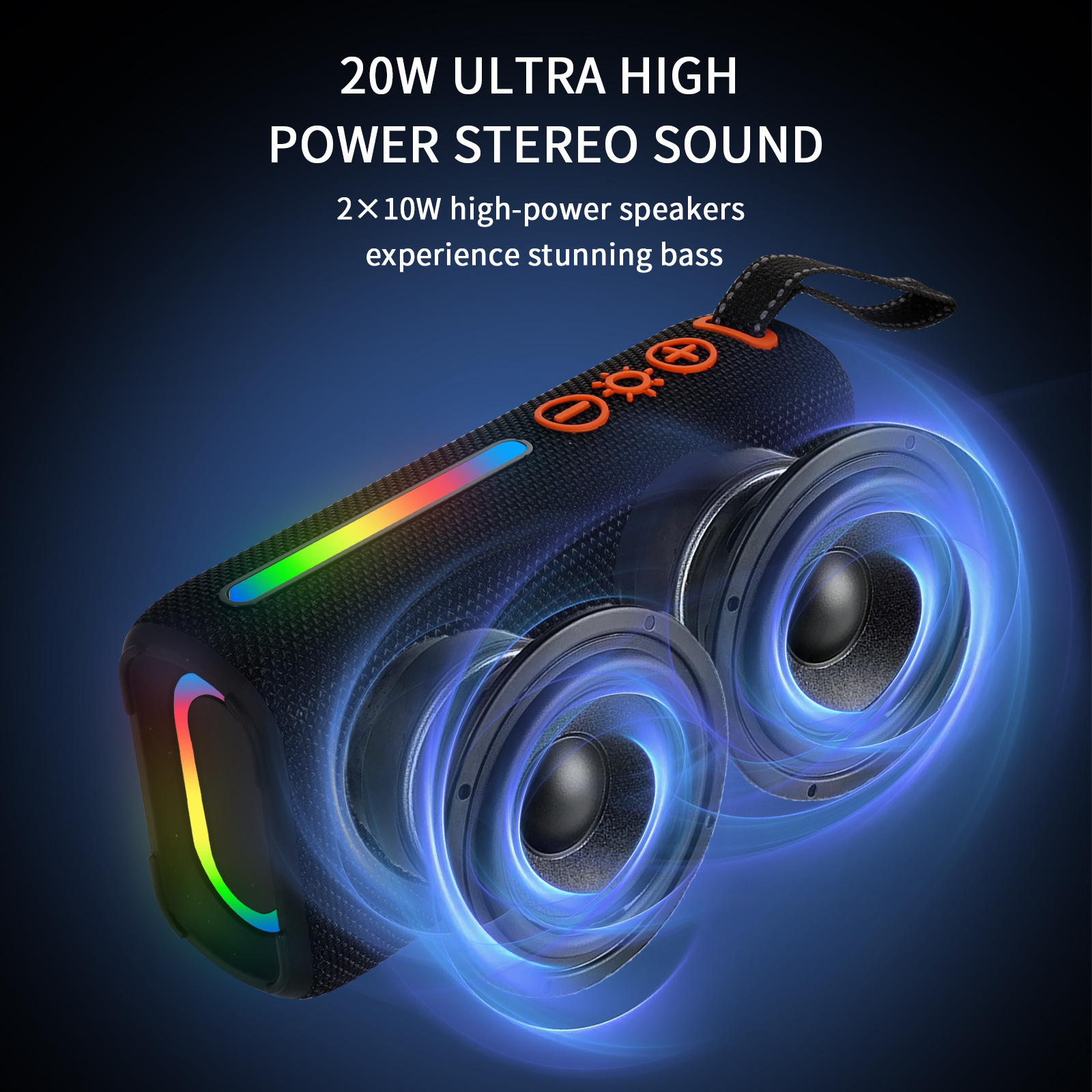 2026 Nieuwe P PRO5 draadloze Bluetooth-luidspreker, RGB-verlichting, draagbare handheld buitensubwoofer met TF-kaartsleuf_voghion.com