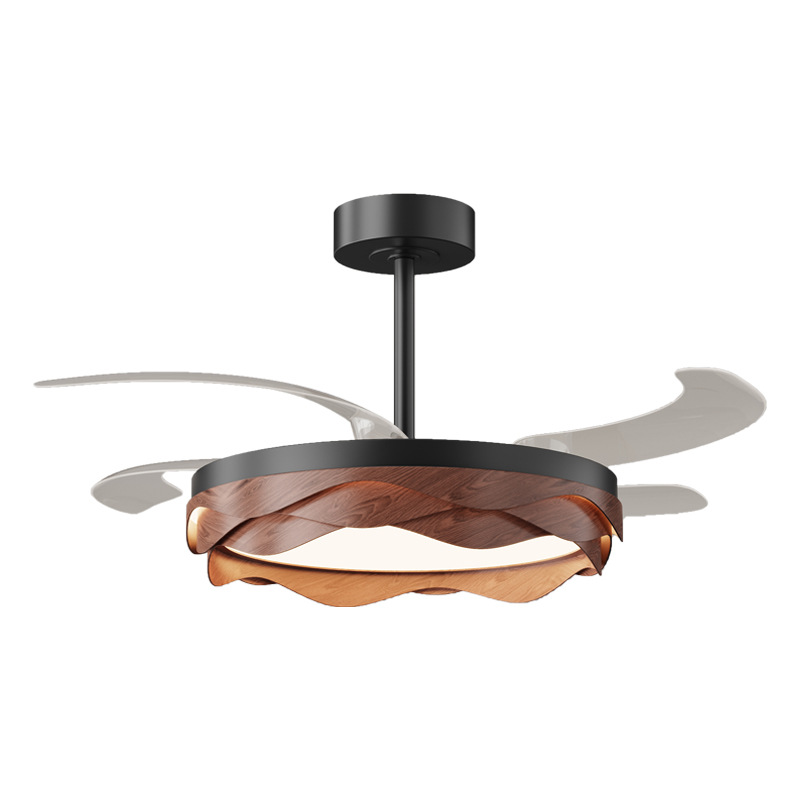 Ventilo antiguo ventilador invisible luz nueva retro nuez protector de ojos silencioso hogar todo en un comedor ventilador luz 412L