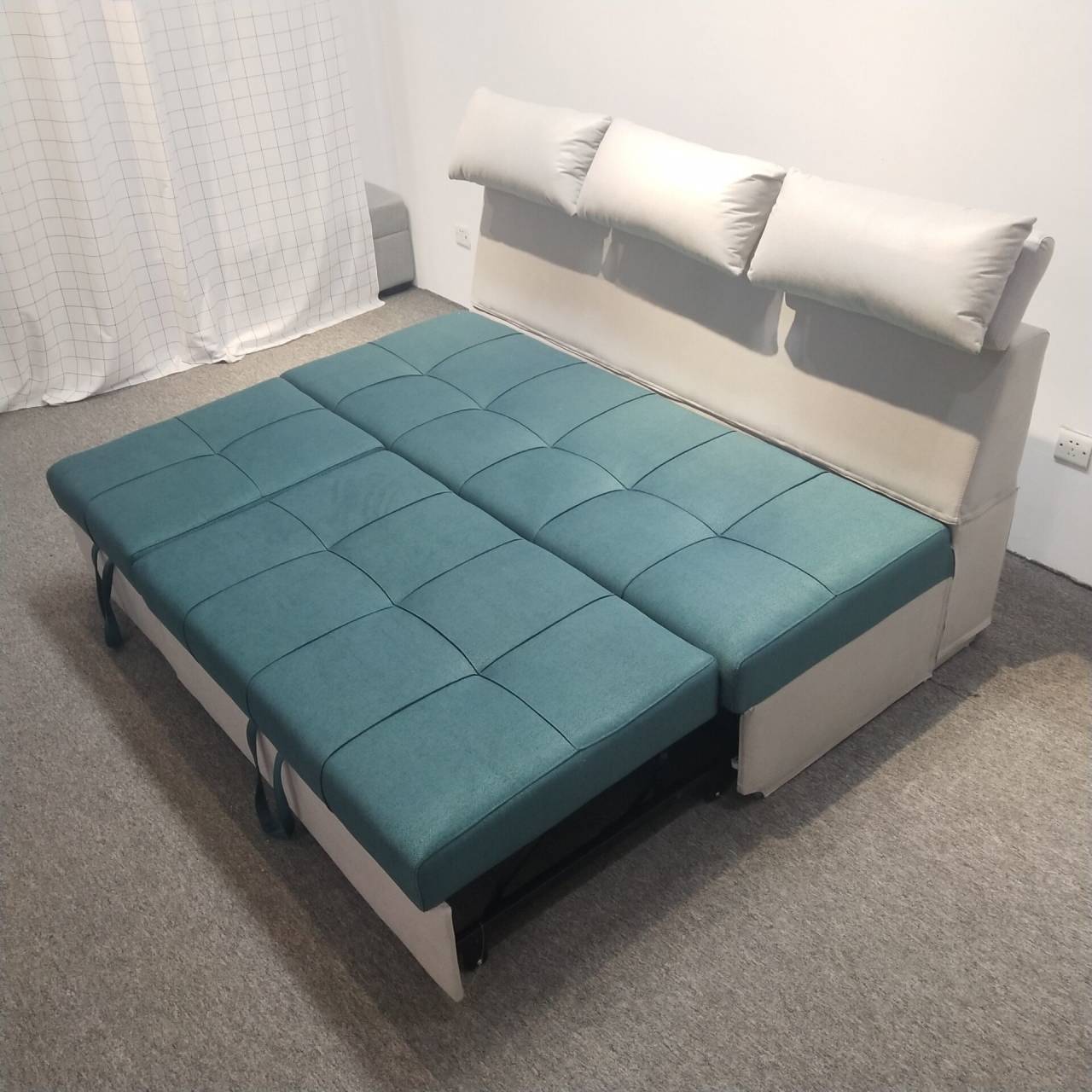 Sofá multifuncional de casa pequeña sala de estar apartamento sin lavado tecnología sofá cama de terciopelo moderno simple peinado de aire