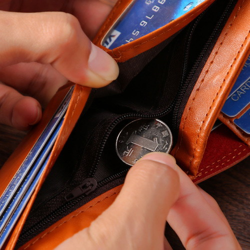 Men's Wallet with US Dollar Pattern Ultra-Light PU Bag Multifunctional Retro Multi-Card Slot