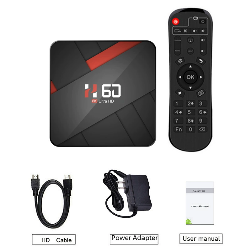 Набор H60 - ТВ-приставка 4ГБ/64ГБ Allwinner H616, двойной Wi‑Fi, Android 10.0, Bluetooth, высокая производительность