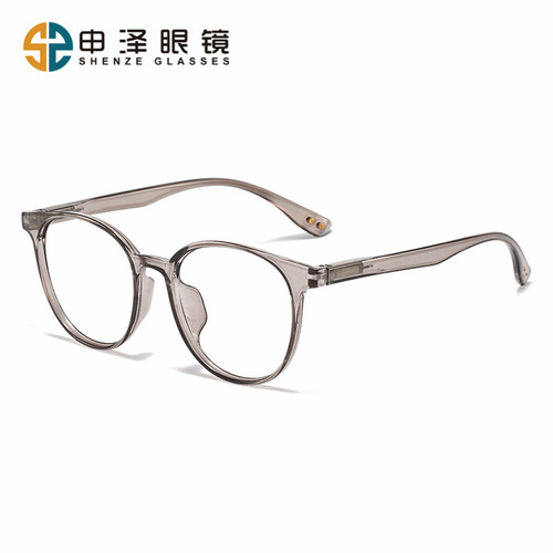 Lightweight Korean Nearsighted Glasses for Women, Adjustable for Prescription, Korean Version, Summer, Bare Face, Large Face Slimming Transparent Eyeglass Frame for Men