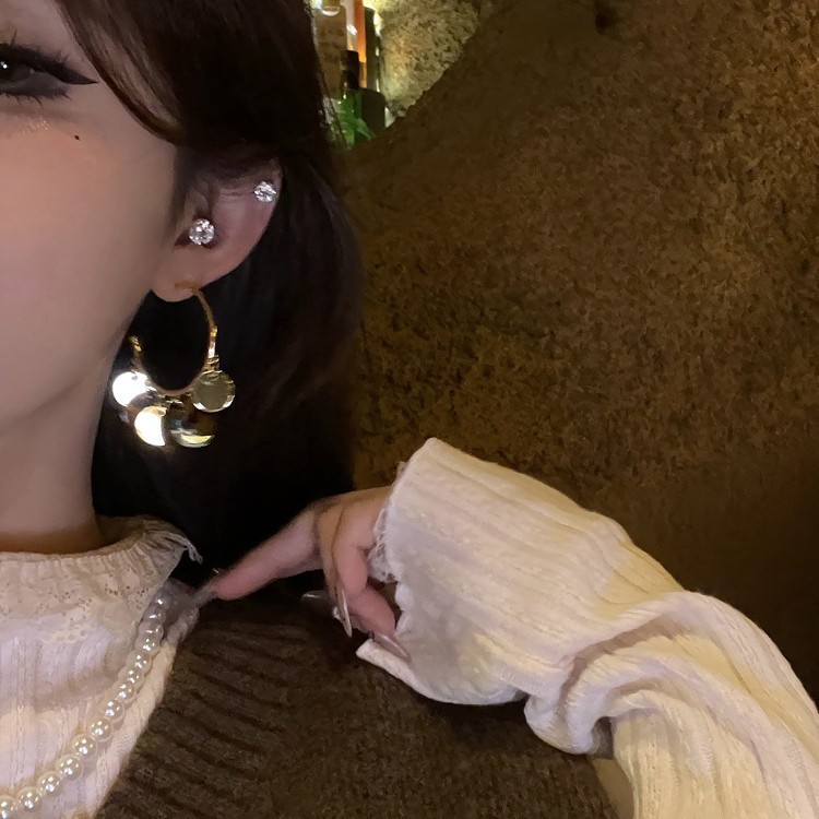 美式辣妹！欧美气质高级感豹纹流苏耳环复古时尚秋冬款美拉德耳圈|undefined