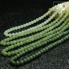 Chinese style jewelry with beads, natural Qinghai material Qingshui Hetian jade loose beads 6mm Hetian jade beads wholesale