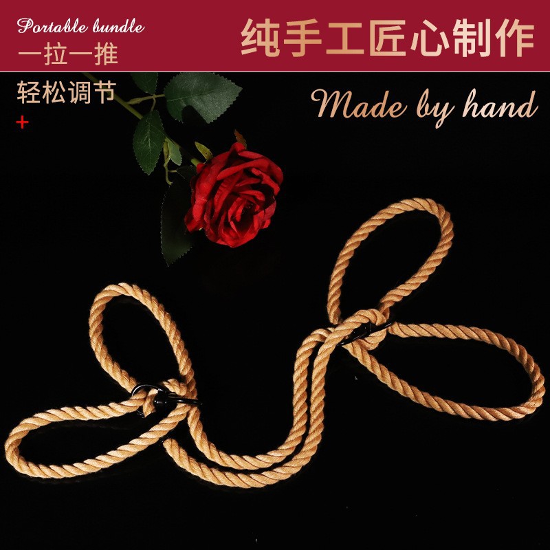 Cotton Bondage Rope for Couples, Black SM Restraint Rope, Adult Sensory Play Accessory — detail image 24