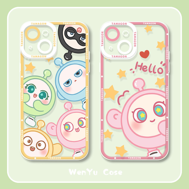 Suitable for Apple 16/17 Transparent iPhone 16 Pro Phone Case, Cartoon Cute 14 Pro Game 1 Egg Party