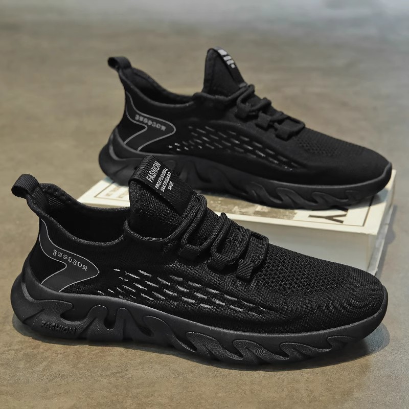 Zapatos de hombre 2025 nuevos zapatos de malla deportiva tejidos voladores de malla verano transpirables y desodorantes zapatos de moda casuales de trabajo de suela suave ligeros