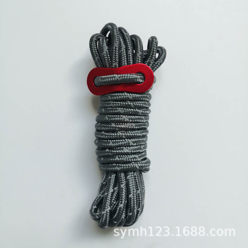 Suministro directo transfronterizo de cuerda de camping al aire libre carpa cuerda vinculante dosel cuerda a prueba de viento cuerda reflectante fija en stock fábrica al por mayor