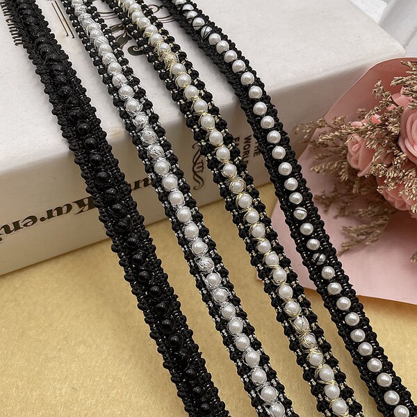 Non -Popped Pearl Ribbon 1cm Pearl Bilateral Barcode Barcode Style…