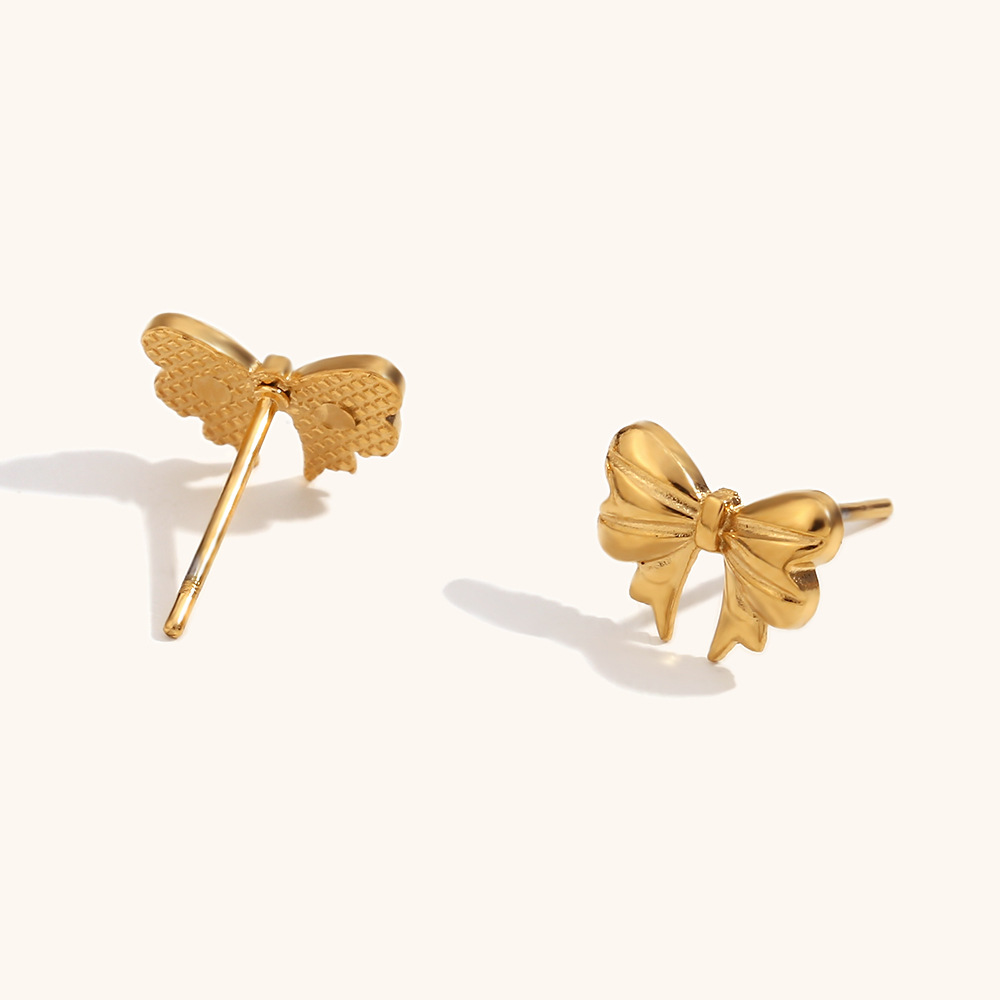 10g Weight 0.03µm-0.05µm Gold Plating Thickness PVD Coated Gold Plating Process 18K Real Gold Plated Plating Material Stone-Free Inlay Material Earrings, Necklace Classification Earrings + Necklace Quantity Daily Occasion 304 Stainless Steel Material Bow Knot Pattern Women's Gender Elegant Style Waterproof Non Tarnish Craft PVD Coated Real Gold Plated 18K Gold Bow Knot 316L Stainless Steel Elegant Waterproof Non Tarnish Surgical Steel Earrings Necklace 5
