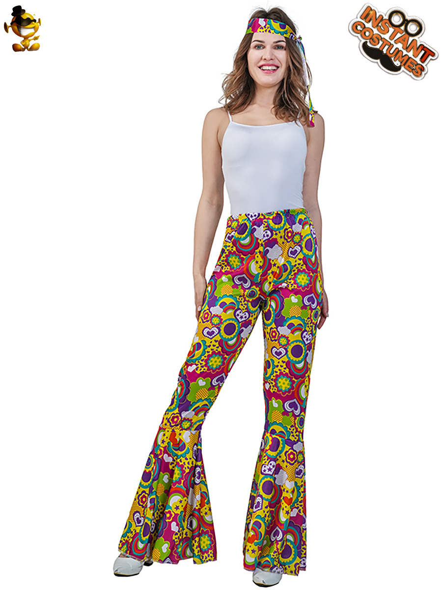 Halloween Adultos Mujeres Vintage Hippie Capa 'Cross-Border Hippie Female Party Disfraz
