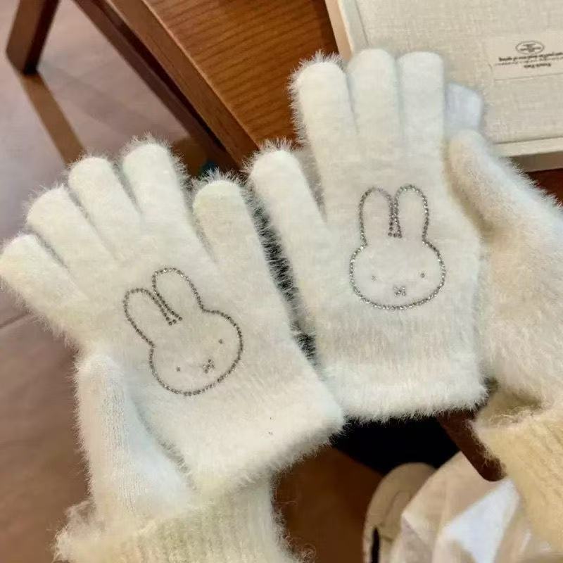 토끼 흰색 장갑 한 켤레 [개별 포장]