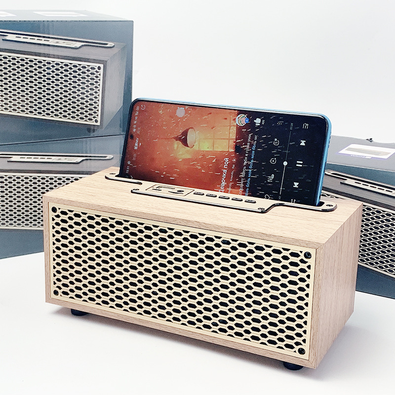 Xm 5新型無線bluetoothスピーカーデスクトップ木製レトロラジオミニポータブルカード小音響|undefined