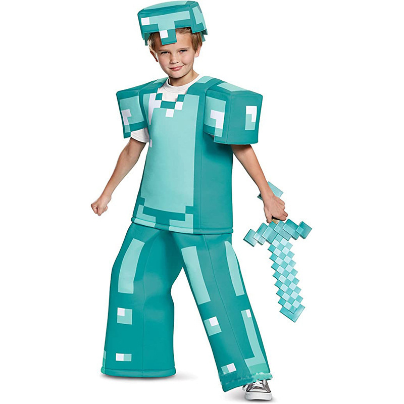 Halloween Minecraft Diamond Armor Series Cosplay Game Character Performance Costume