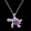 Cross -border accessories popular jewelry OPAL protein stone Opal Australia's treasured turtle turtle necklace pendant silver jewelry