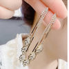 Long advanced earrings with tassels, silver 925 sample, internet celebrity, high-quality style